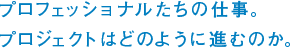 プロフェッショナルたちの仕事。プロジェクトはどのように進むのか。